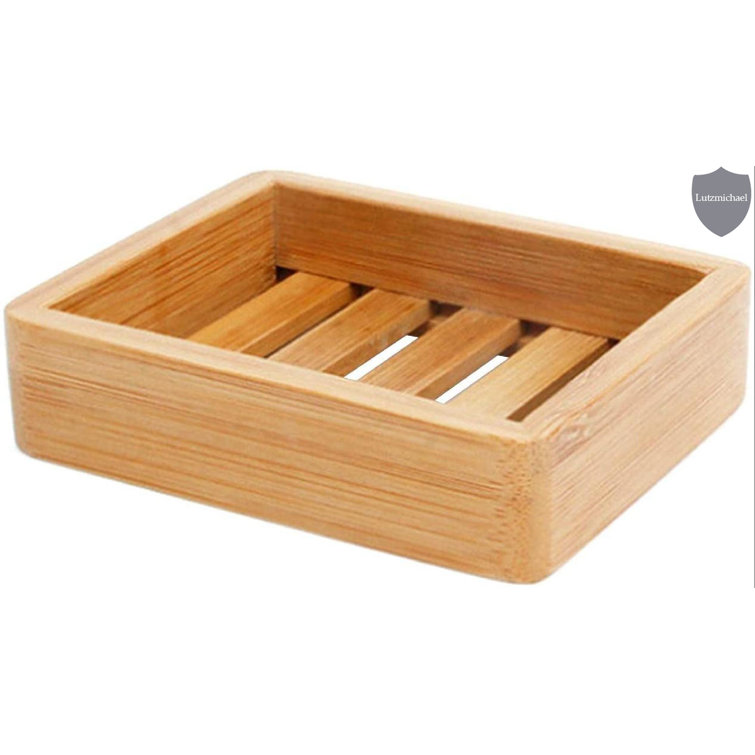 Union Rustic Wooden Soap Dish Bamboo Wood Soap Holders Dish Case